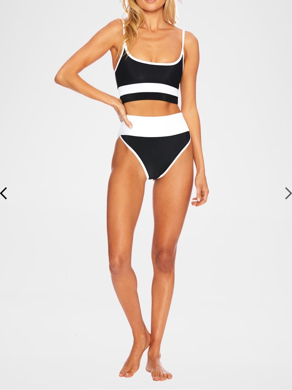 Beach Riot Black & White Ribbed Contrast Bikini - Picture 6 of 6